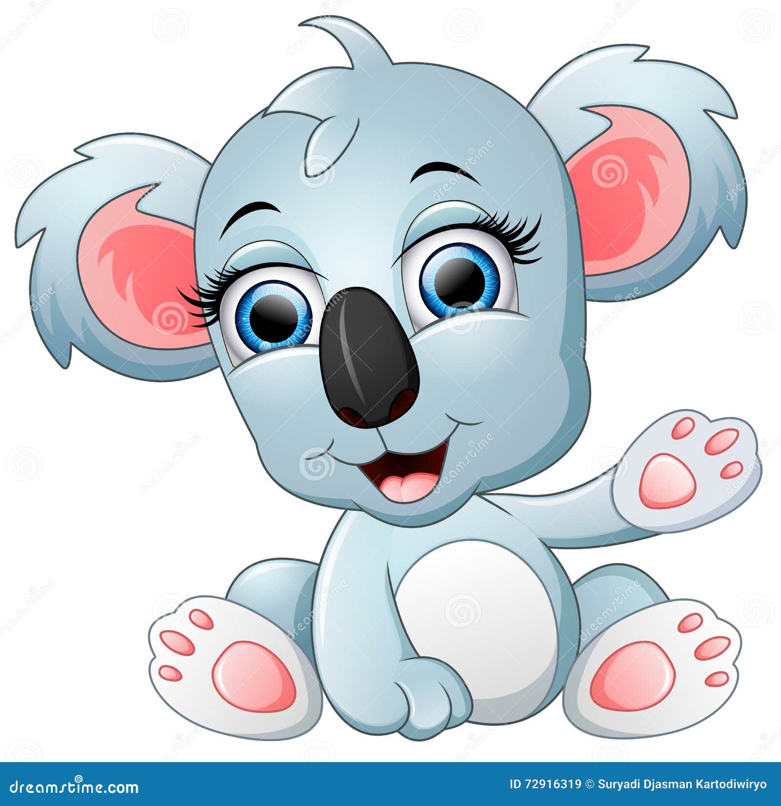 Cute Koala Cartoon Waving Hand Stock Vector - Illustration of furry