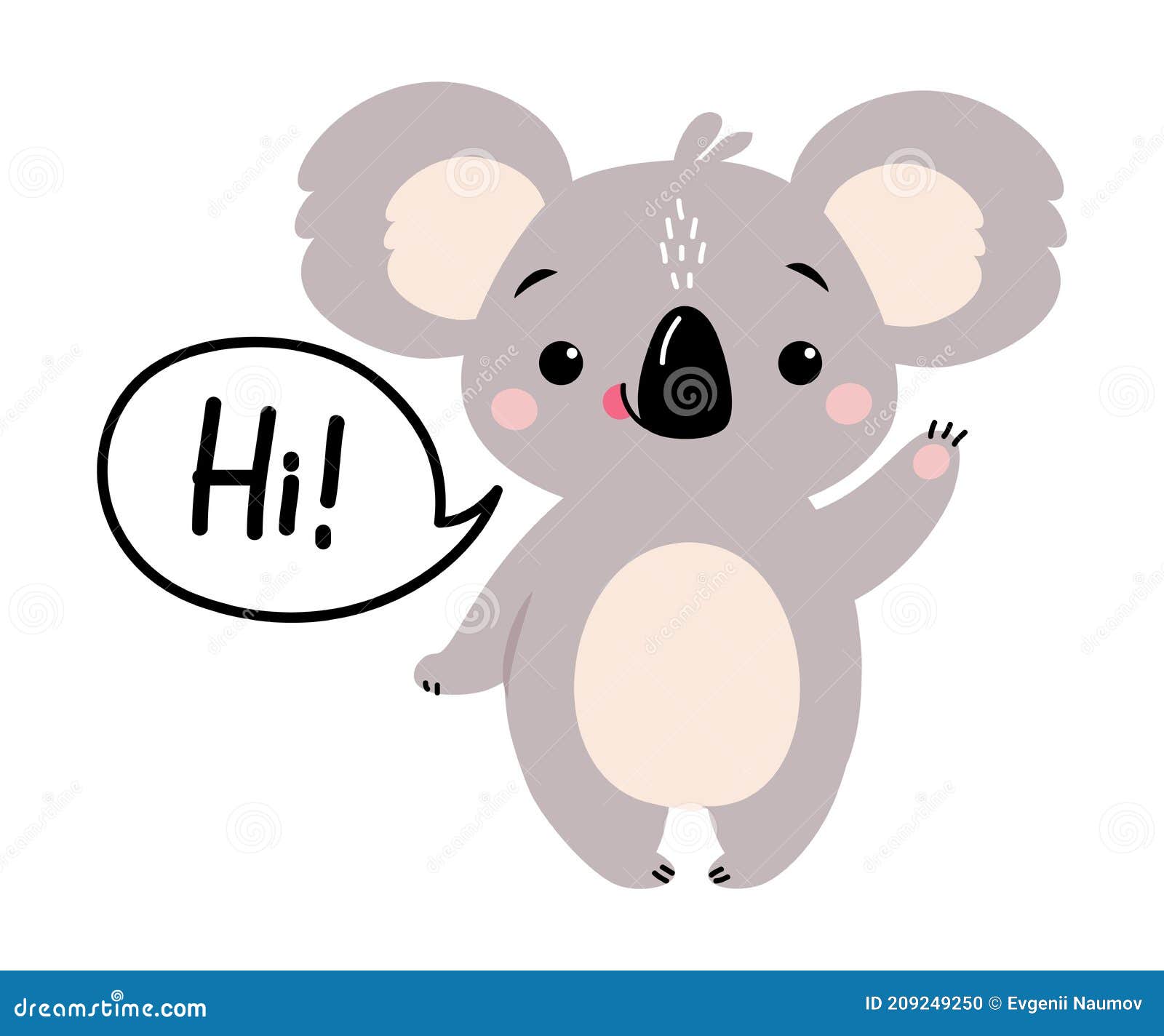 Cute Koala Waving Its Paw and Saying Hi, Adorable Australian Animal Cartoon  Vector Illustration Stock Vector - Illustration of mascot, bear: 209249250