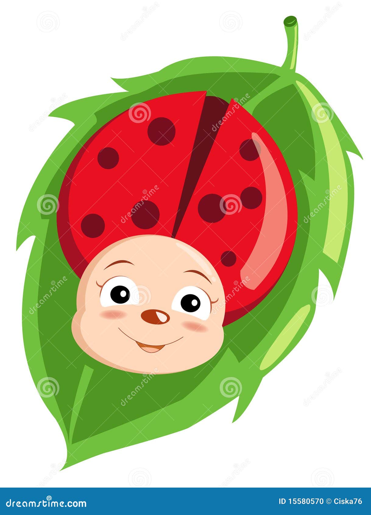 Cute ladybird stock illustration. Illustration of happy - 15580570