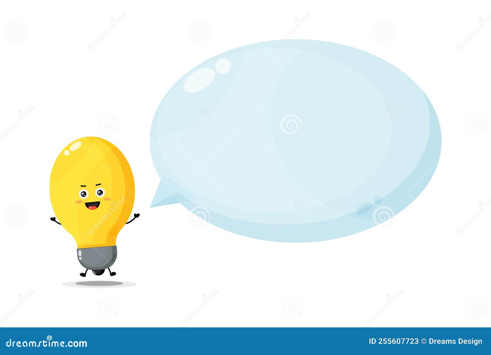 Cute Lamp Character with Bubble Speech Stock Vector Illustration of