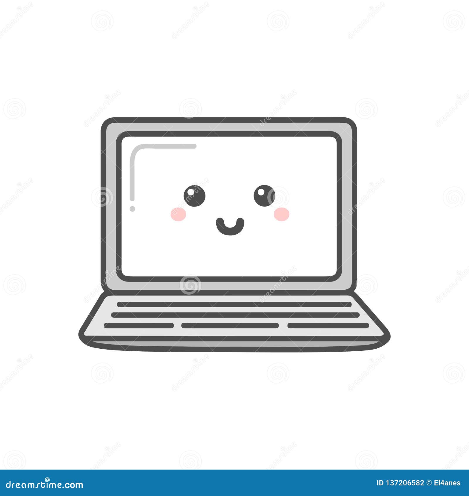 Cute laptop icon stock vector. Illustration of blush - 137206582