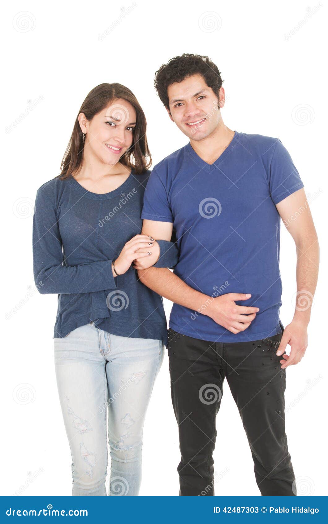 https://thumbs.dreamstime.com/z/cute-latin-couple-dressed-blue-holding-arms-together-isolated-over-white-42487303.jpg
