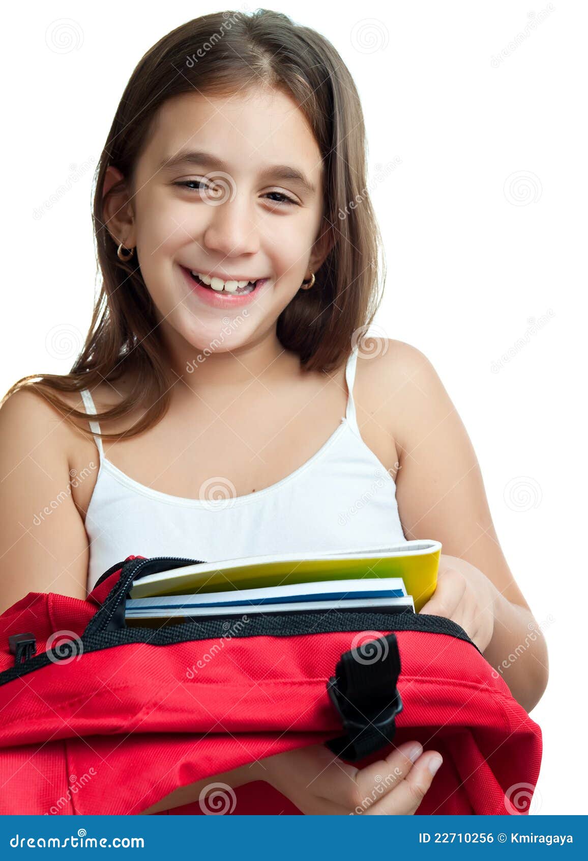 Cute Latin Girl Carrying Her School Backpack Royalty Free 
