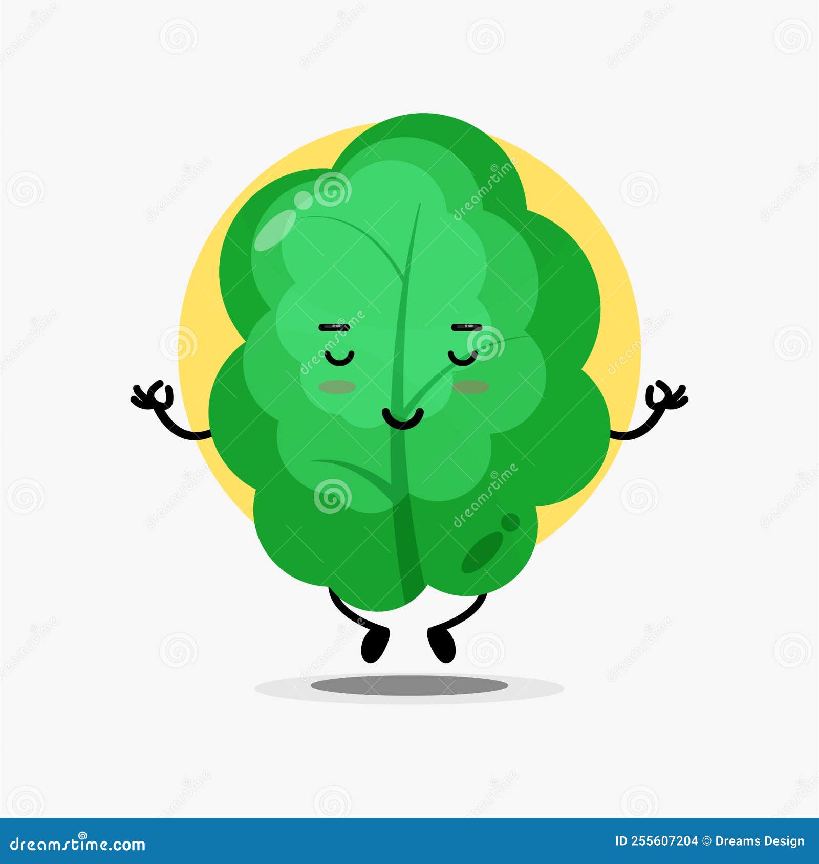 Cute Leaf Character in Yoga Pose Stock Vector Illustration of pose