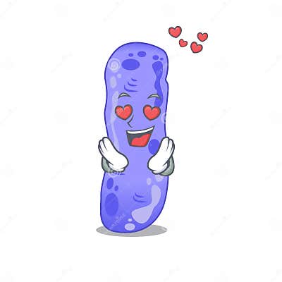 Cute Legionella Cartoon Character Has a Falling in Love Face Stock ...