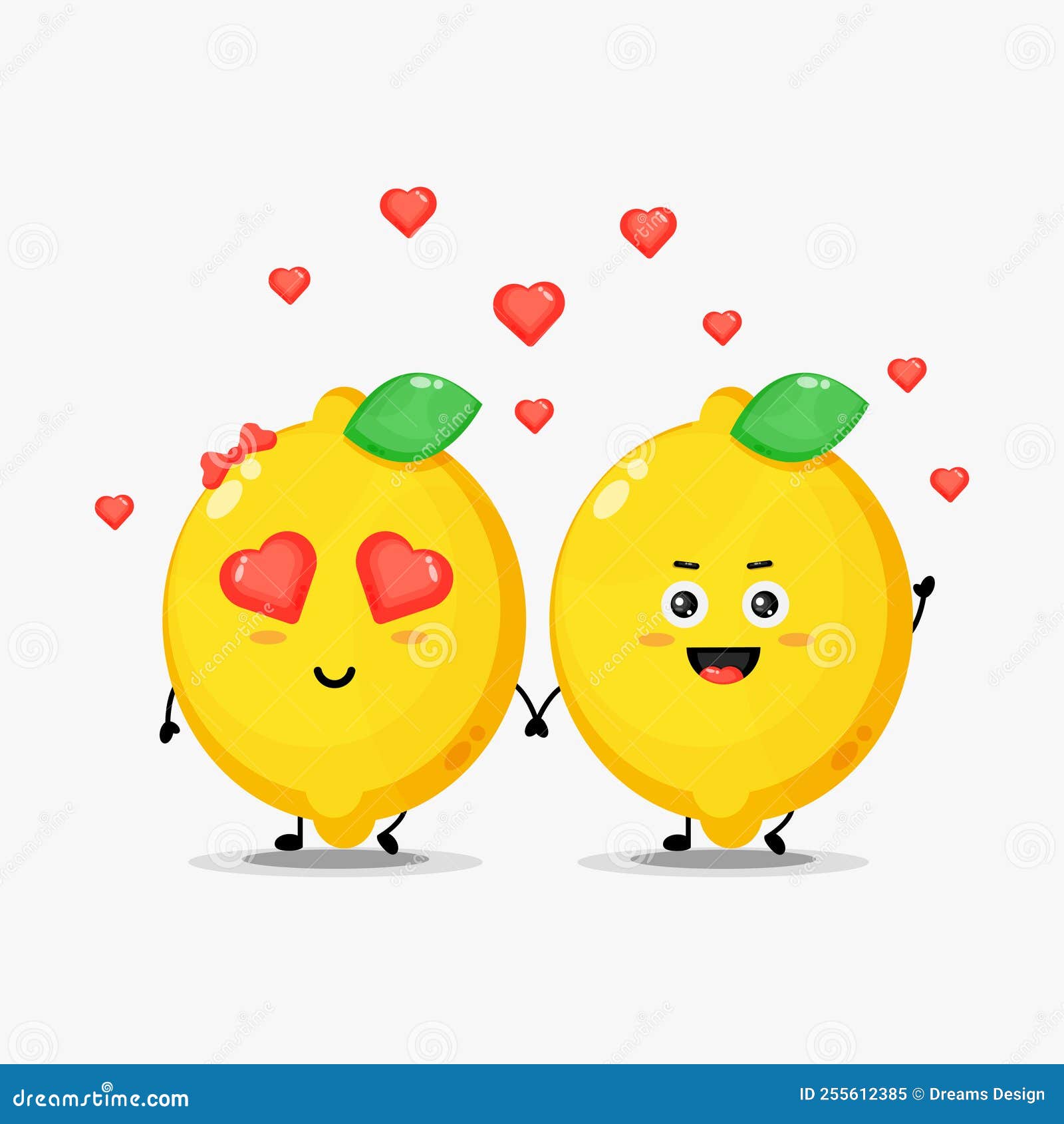 Cute lemon fall in love stock vector. Illustration of circle 255612385