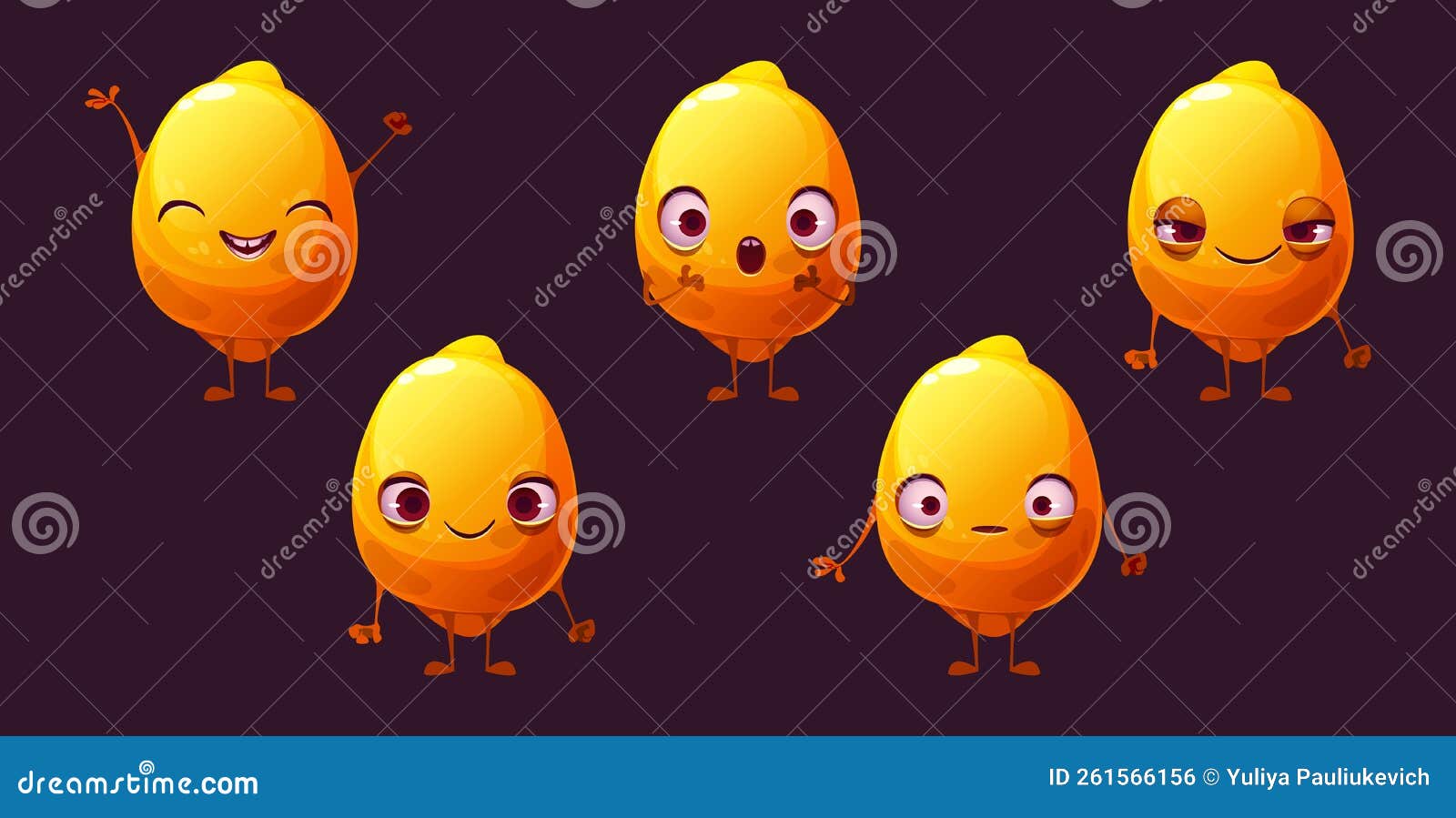 Cute Lemon, Yellow Citrus Fruit Character Stock Illustration ...