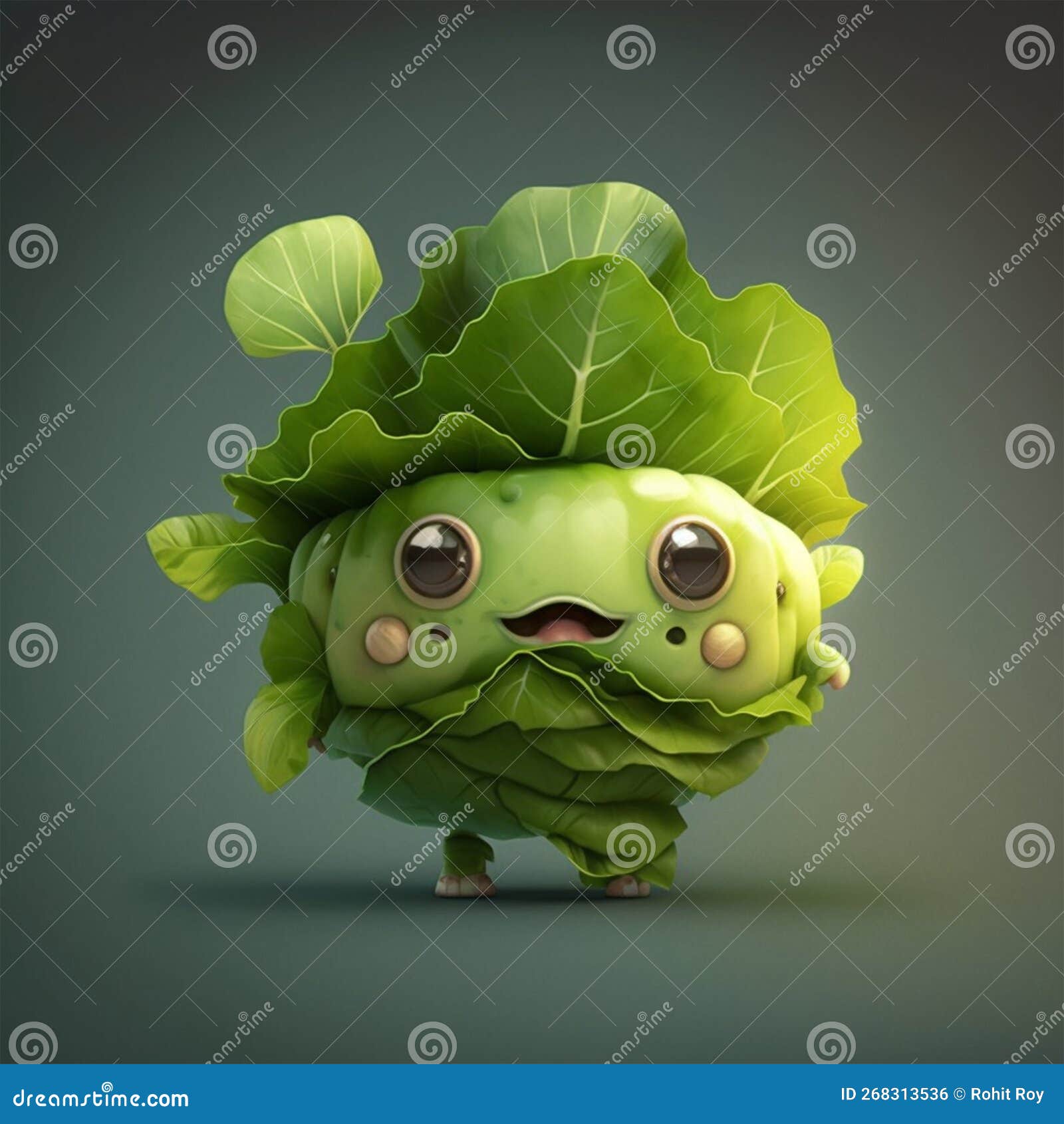 Cute Lettuce Character stock photo. Image of green, romaine 268313536