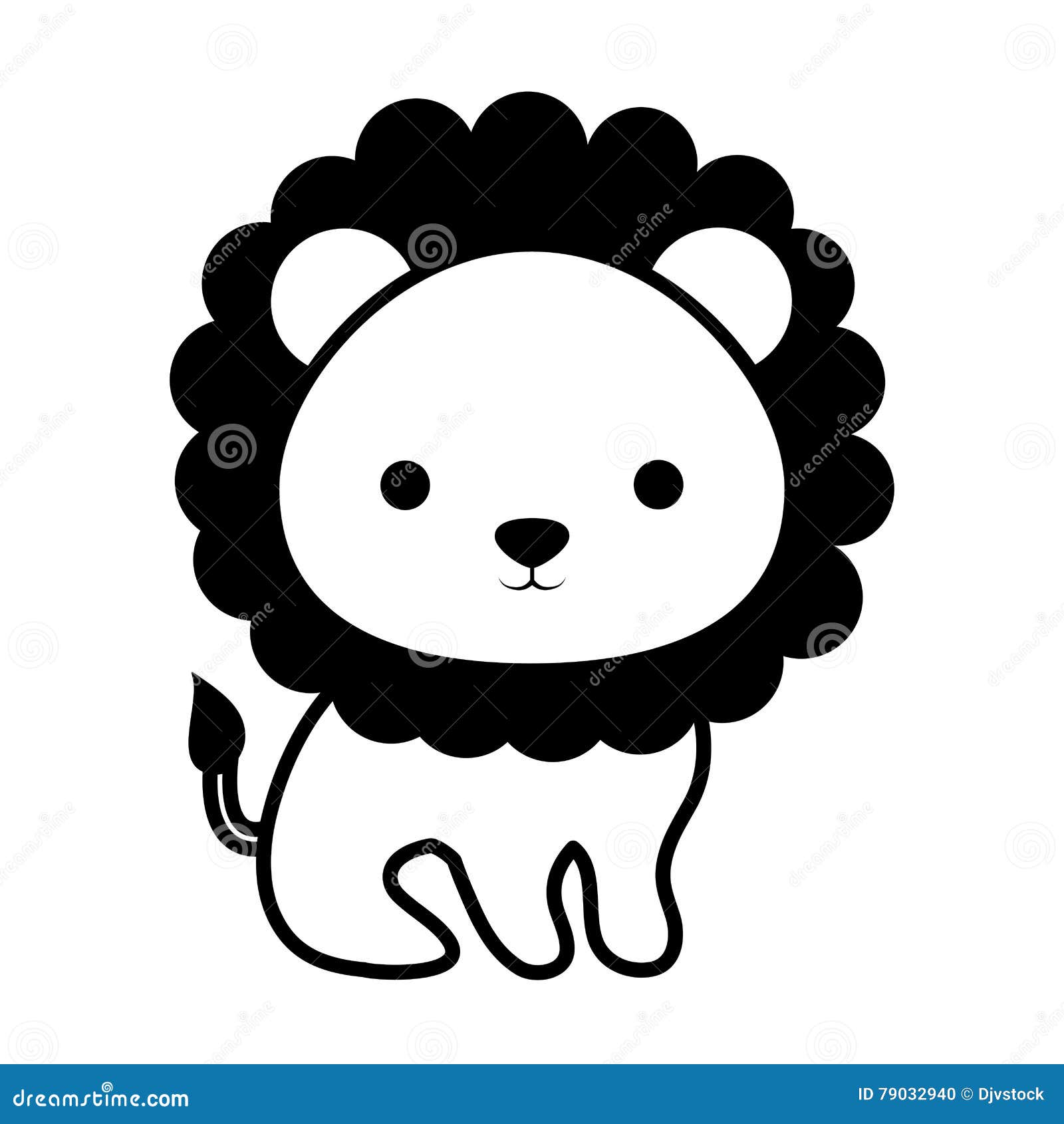 Download Cute Lion Animal Isolated Icon Stock Vector Illustration Of King Wild 79032940