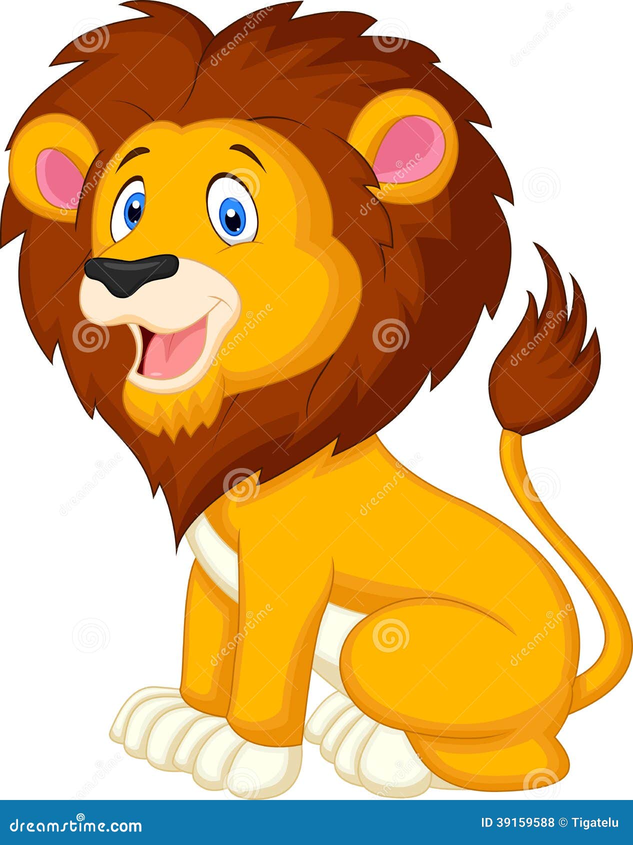 Cute lion cartoon stock vector. Illustration of draw - 39159588