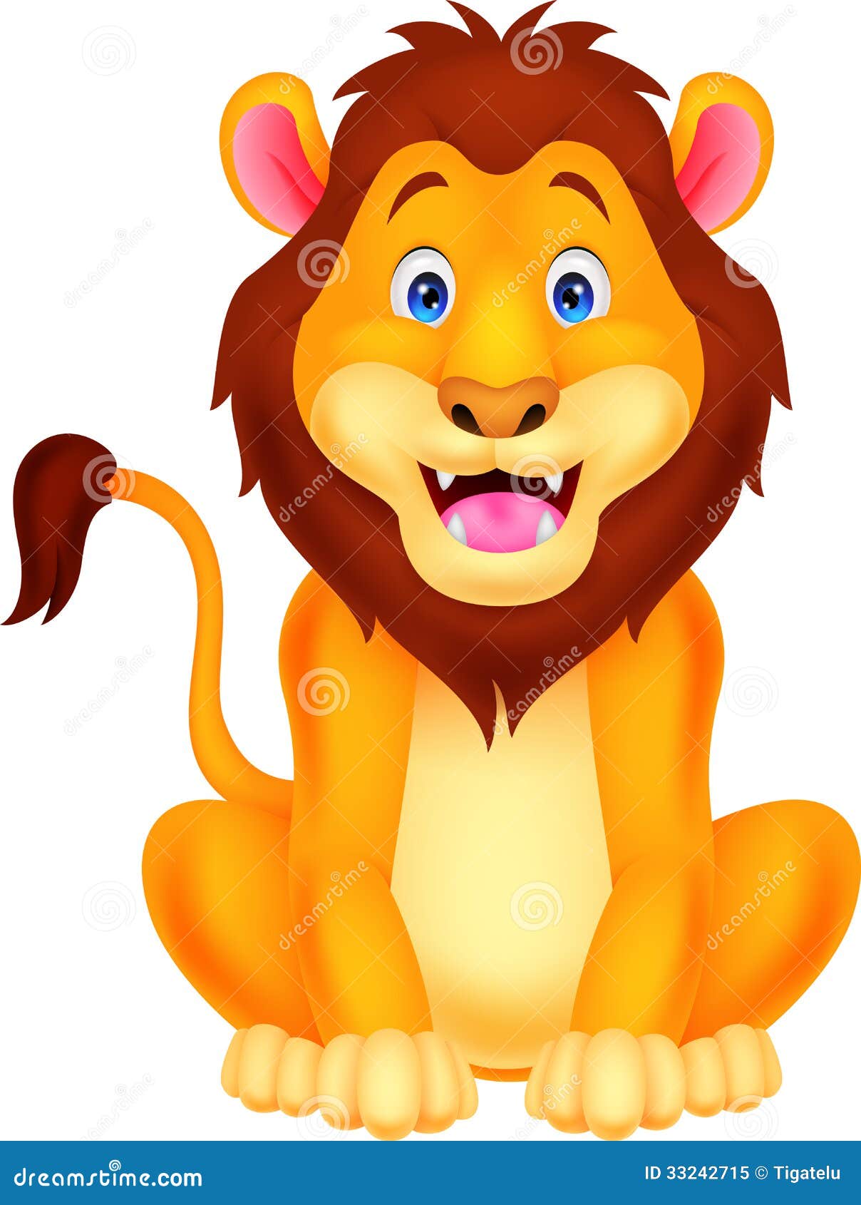 Cute Lion Cartoon Sitting Royalty Free Stock Photo Image 33242715