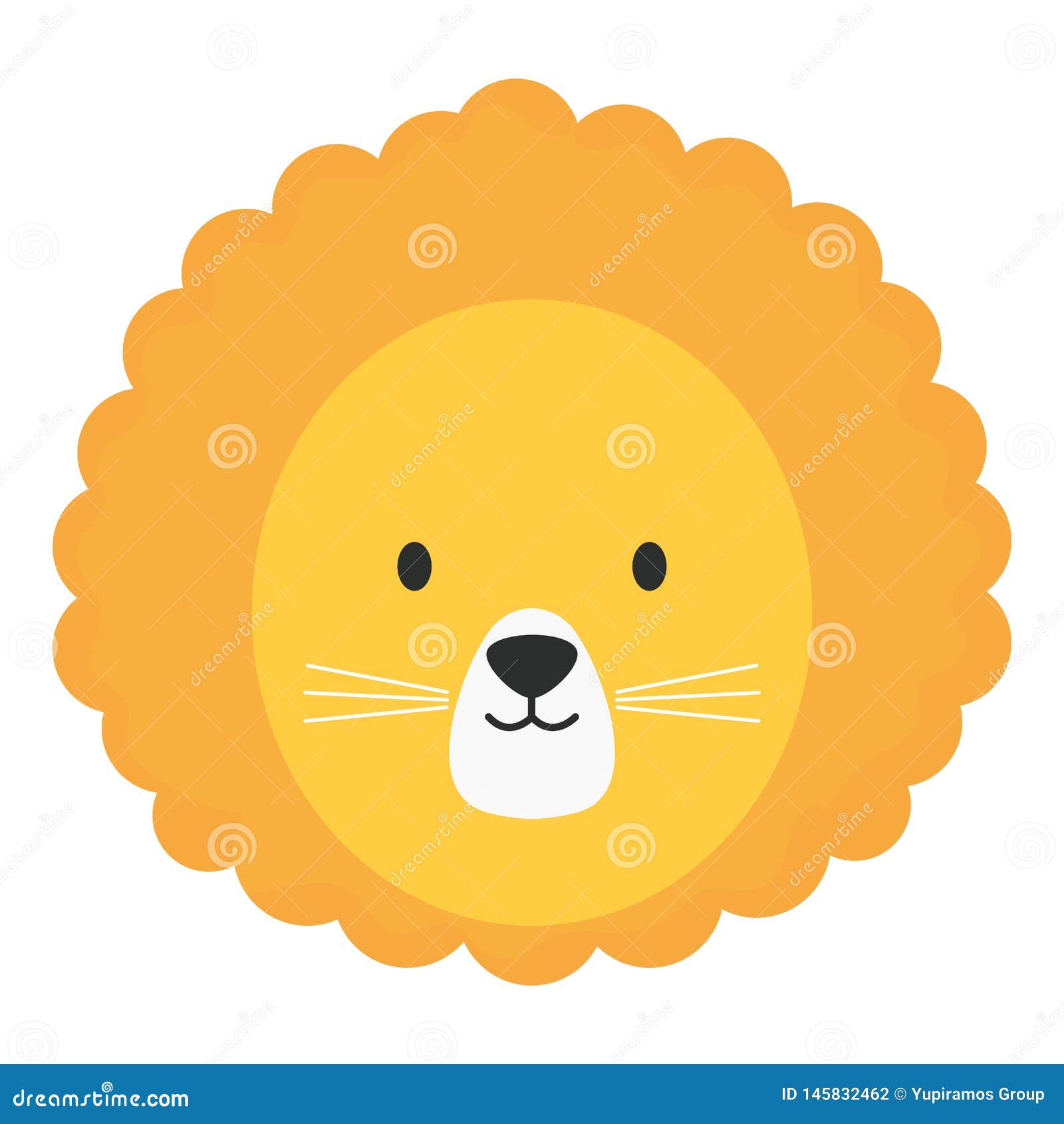 Cute Lion Head Childish Character Stock Vector - Illustration of card ...