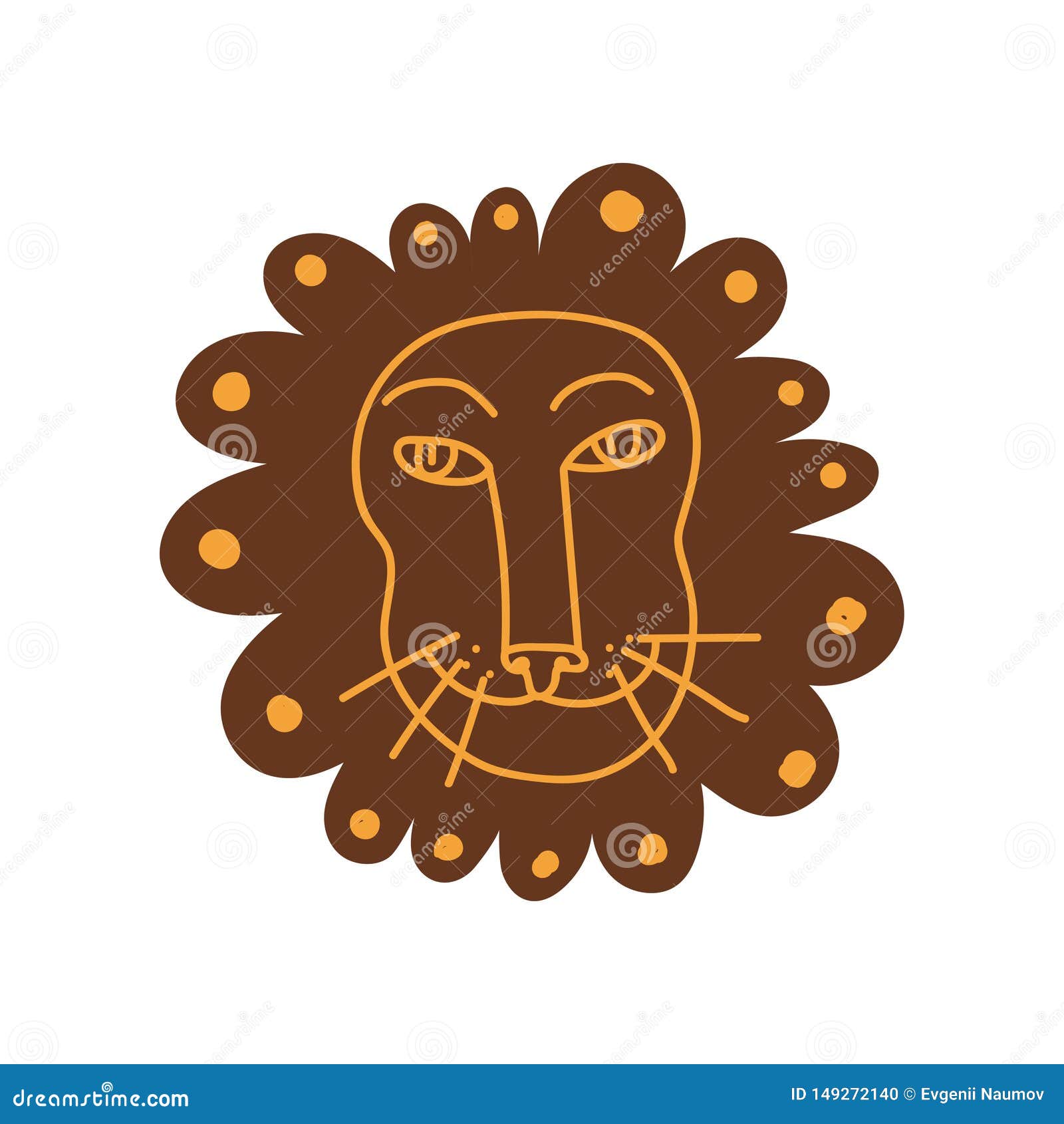 Cute Lion Head, Hand Drawn Design Element Can Be Used for T-shirt Print ...