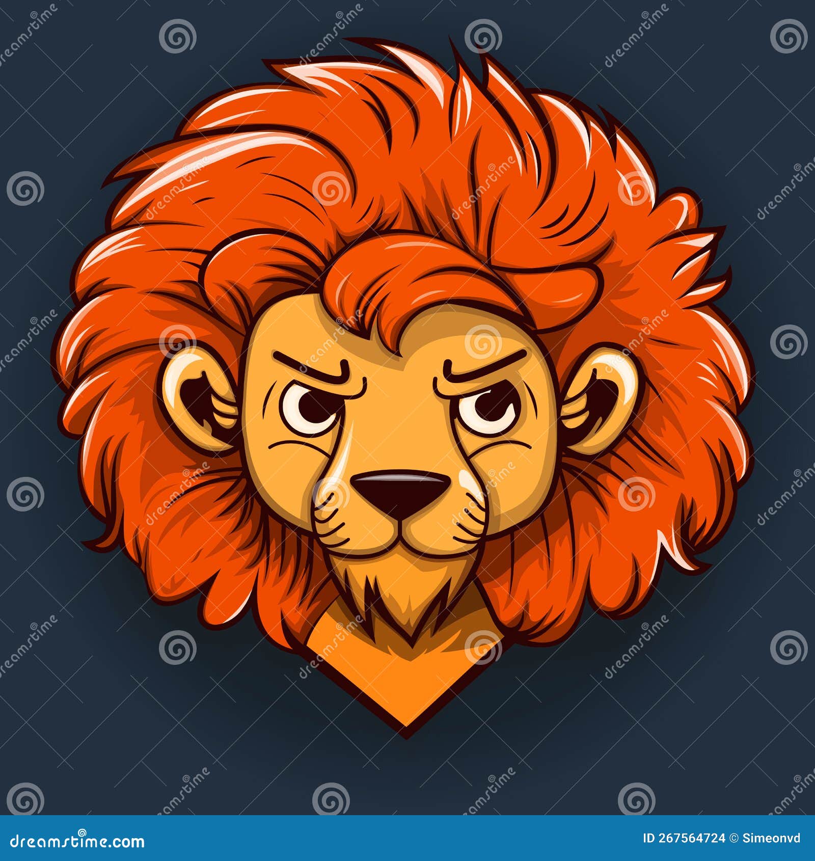 Cute Lion Head. Young Lion Face Stock Vector - Illustration of emblem,  happy: 267564724