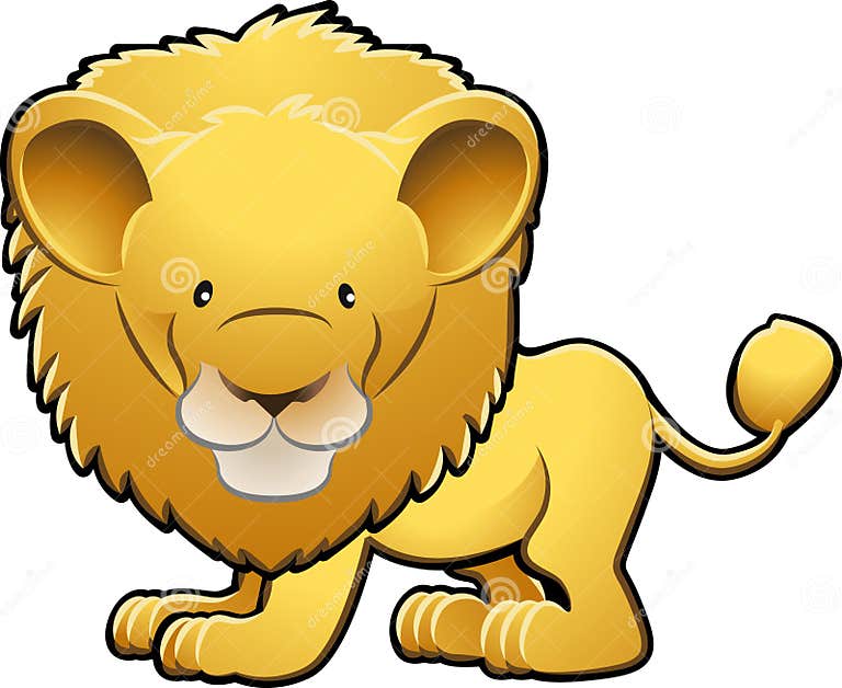 Cute Lion Vector Illustration Stock Vector - Illustration of africa ...