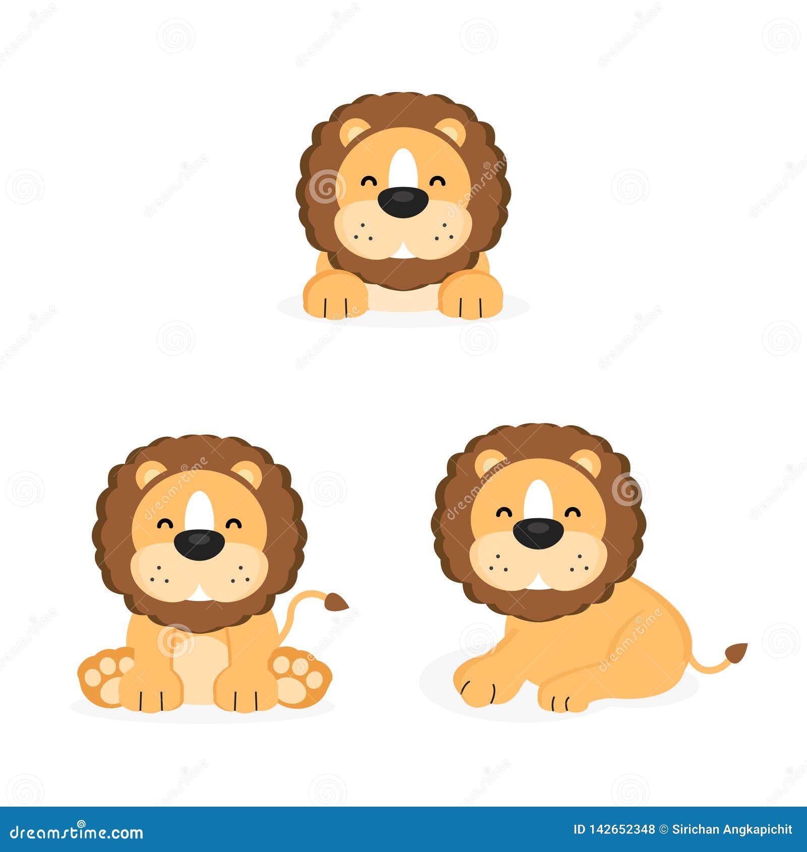 Cute Lions with Different Posing. Stock Vector - Illustration of nursery, africa: 142652348 Cute Lions with Different Posing. Stock Vector - Illustration of nursery, africa: 142652348