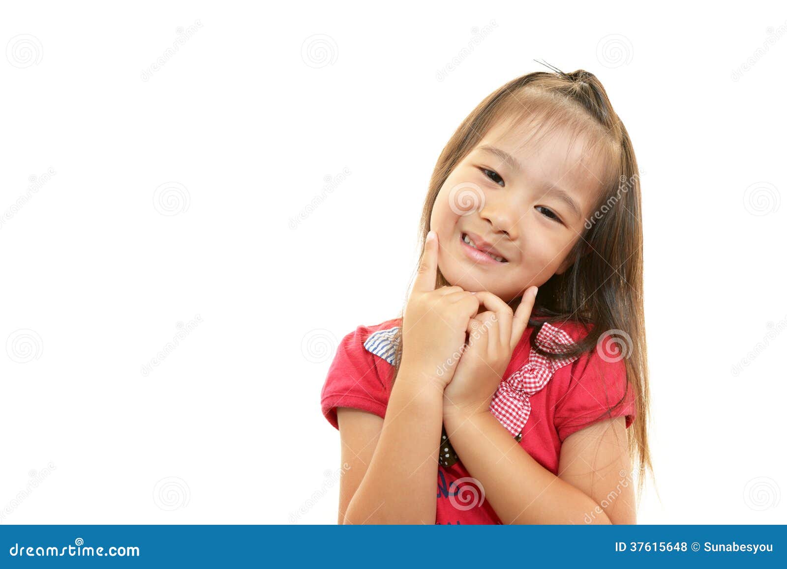 Cute Little Asian Girl Smiling Stock Photo - Image of charming ...