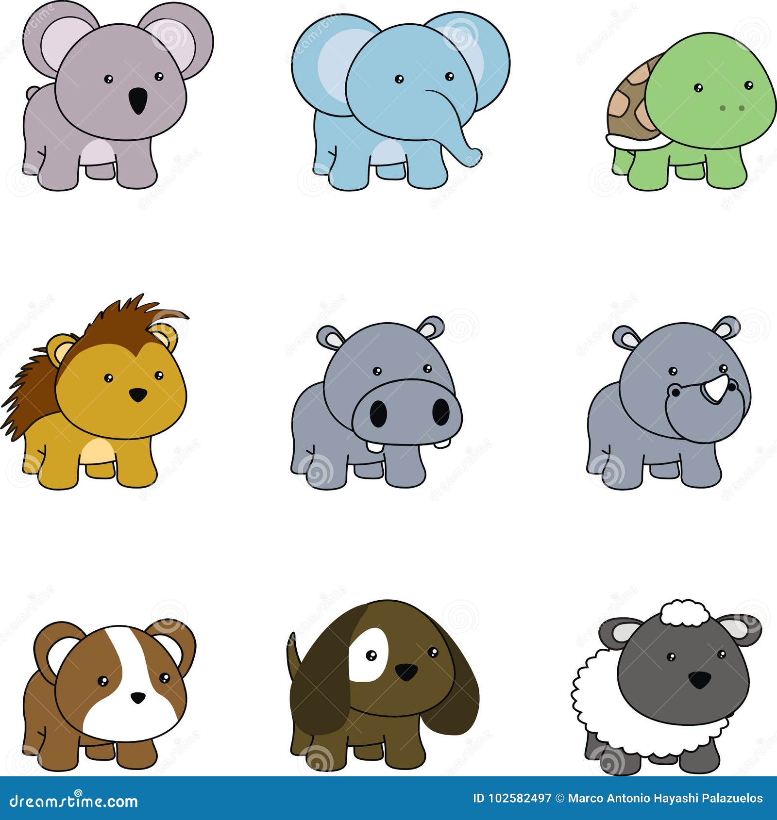 Cute Little Baby Animals Cartoon Set Stock Vector - Illustration of  porcupine, child: 102582497