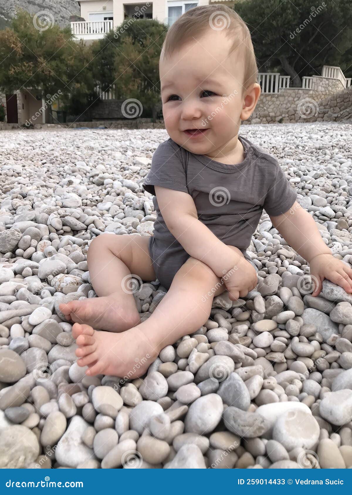 Cute Little Baby on the Beach Stock Image Image of peaceful, beach