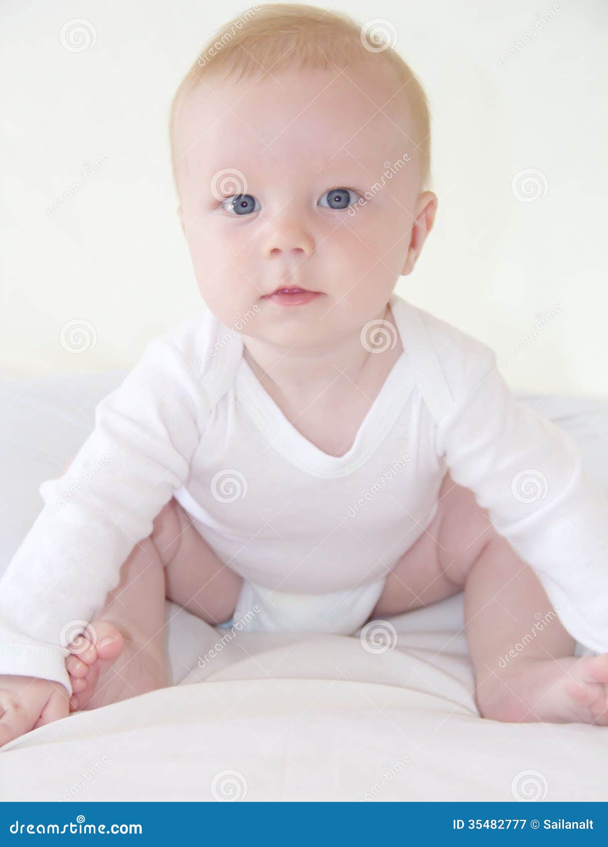 Cute Little Baby Boy is Sitting Stock Image - Image of cover, caucasian ...