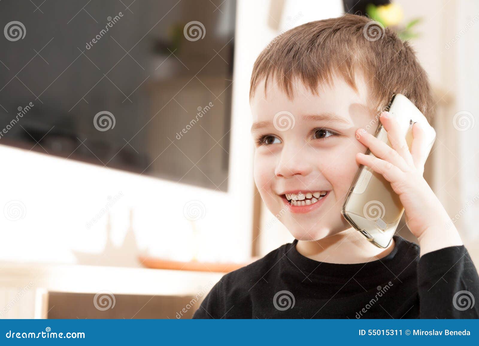 Cute Little Baby Boy is Talking Stock Image Image of portrait, cell