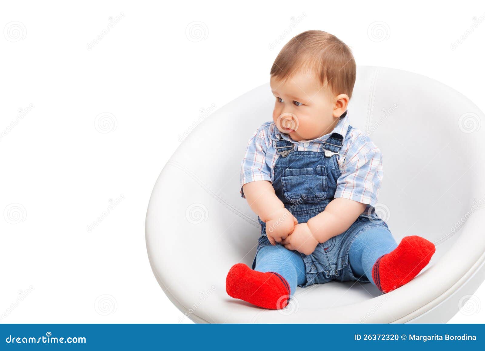 Cute Little Baby Boy on a White Stock Photo Image of isolated
