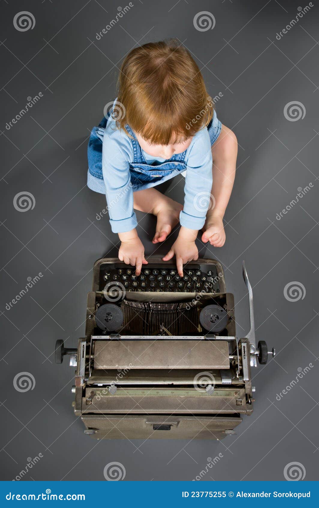 Child Stock Photo - Download Image Now - Typewriter, Child, Baby