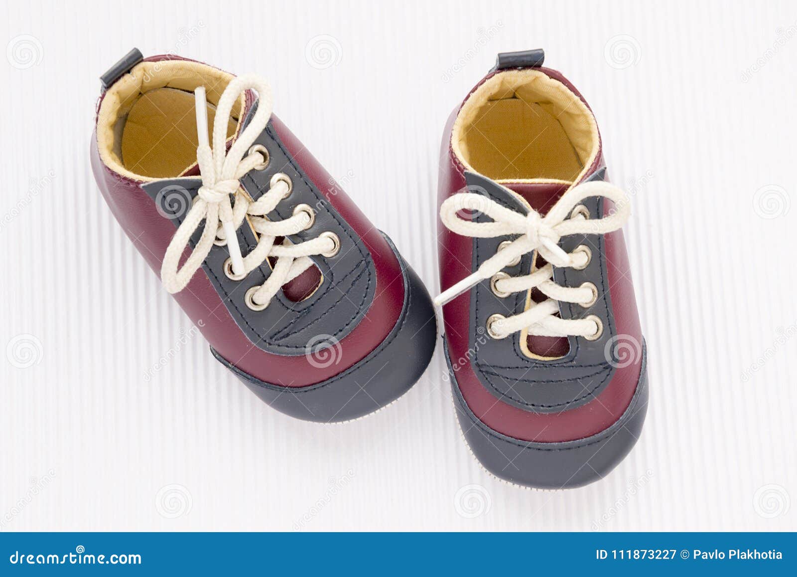 Cute Little Baby Shoes on White Background. Leather Child Footwear ...