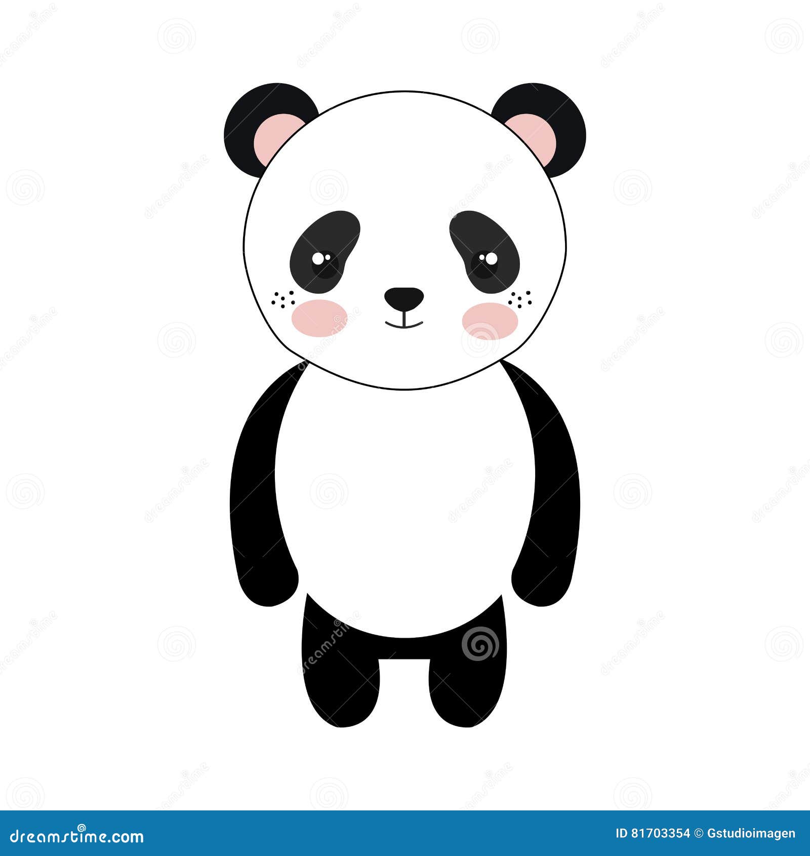 Cute Little Bear Panda Animal Character Stock Vector - Illustration of ...