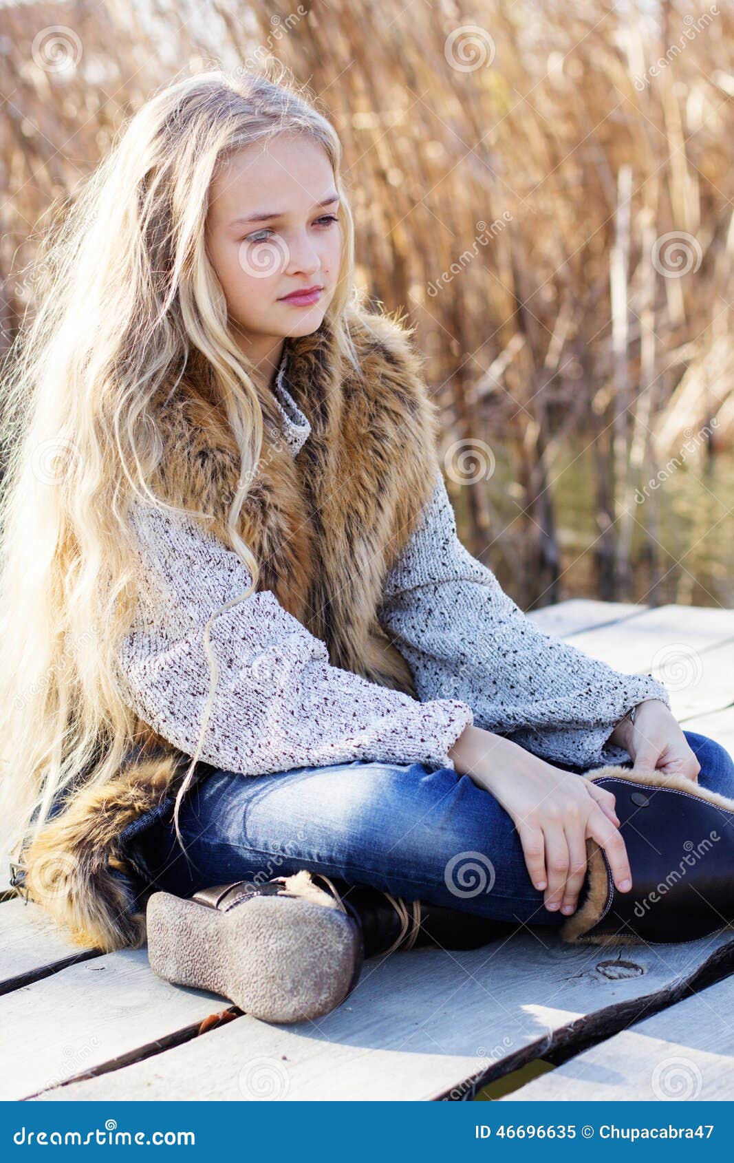 small blonde teen outdoor