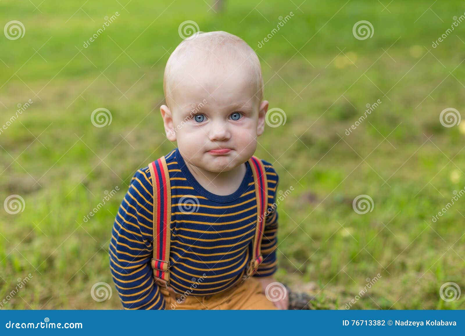Cute Little Boy with Big Blue Eyes in the Park Stock Photo Image of