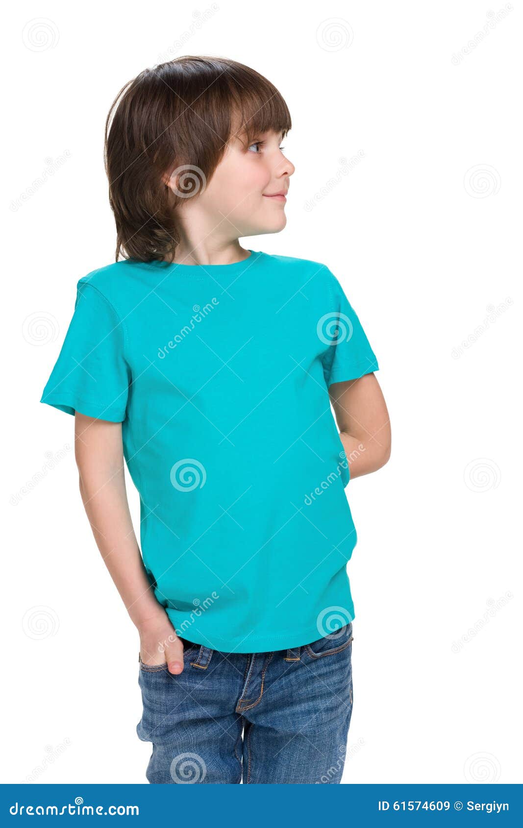 Cute Little Boy in a Blue Shirt Stock Image Image of caucasian