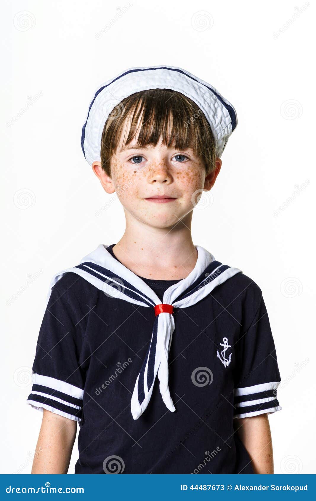 Cute Little Boy Dressed in Sailor Suit Stock Image Image of child