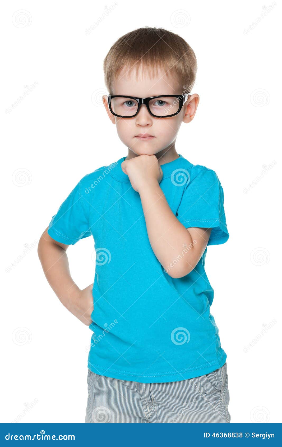 Cute little boy in glasses stock photo. Image of pleasure 46368838
