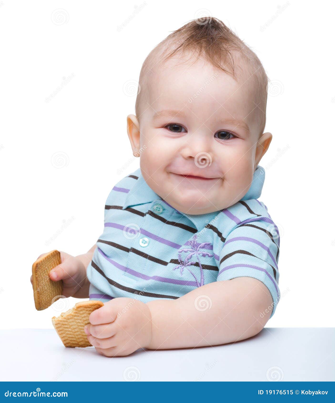 Cute Little Boy is Holding Cookies and Smile Stock Image - Image of ...