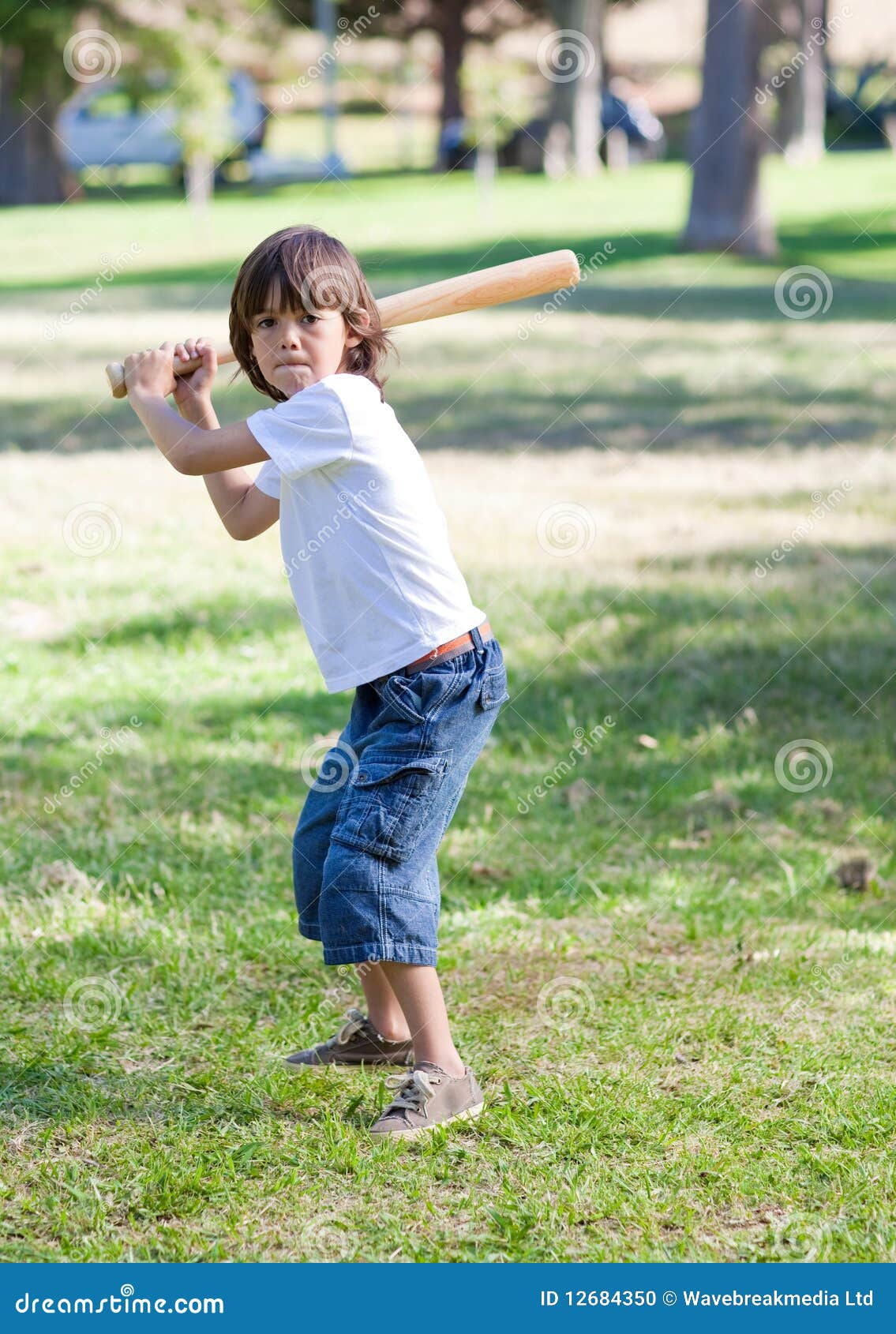 Cute Little Boy Playing Baseball Stock Photo Image 12684350