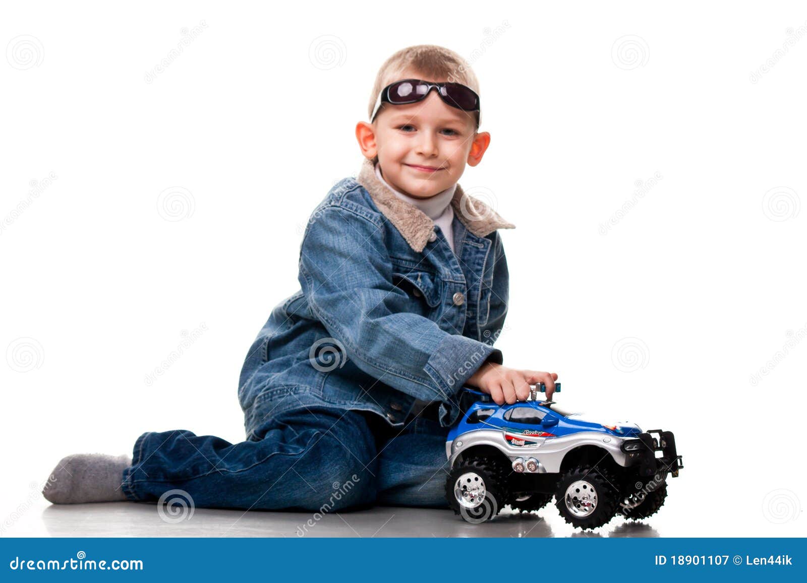 Cute Little Boy Playing with Car Stock Image Image of cute, face