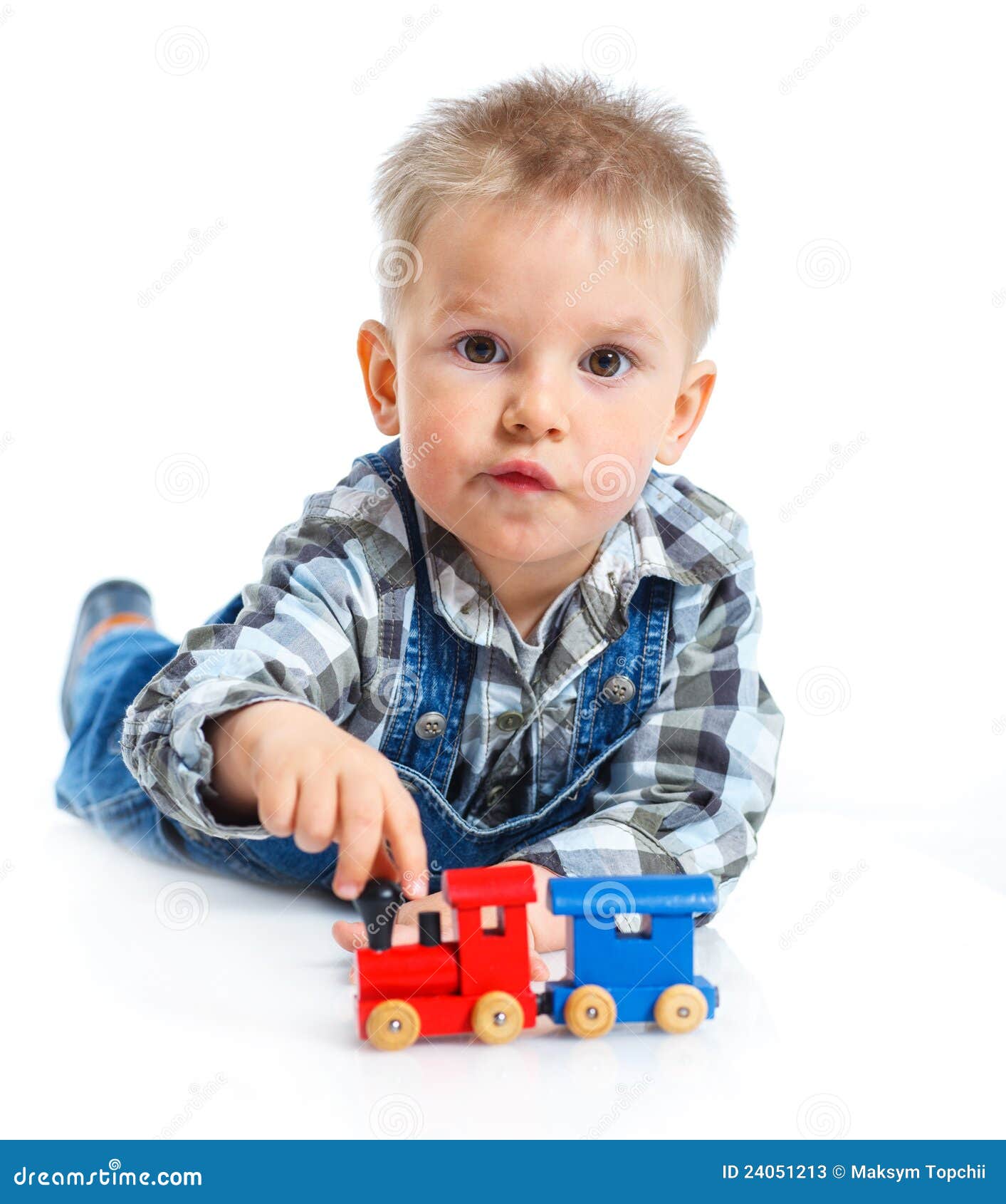 Cute Little Boy Playing Trains Stock Image Image of isolated, indian