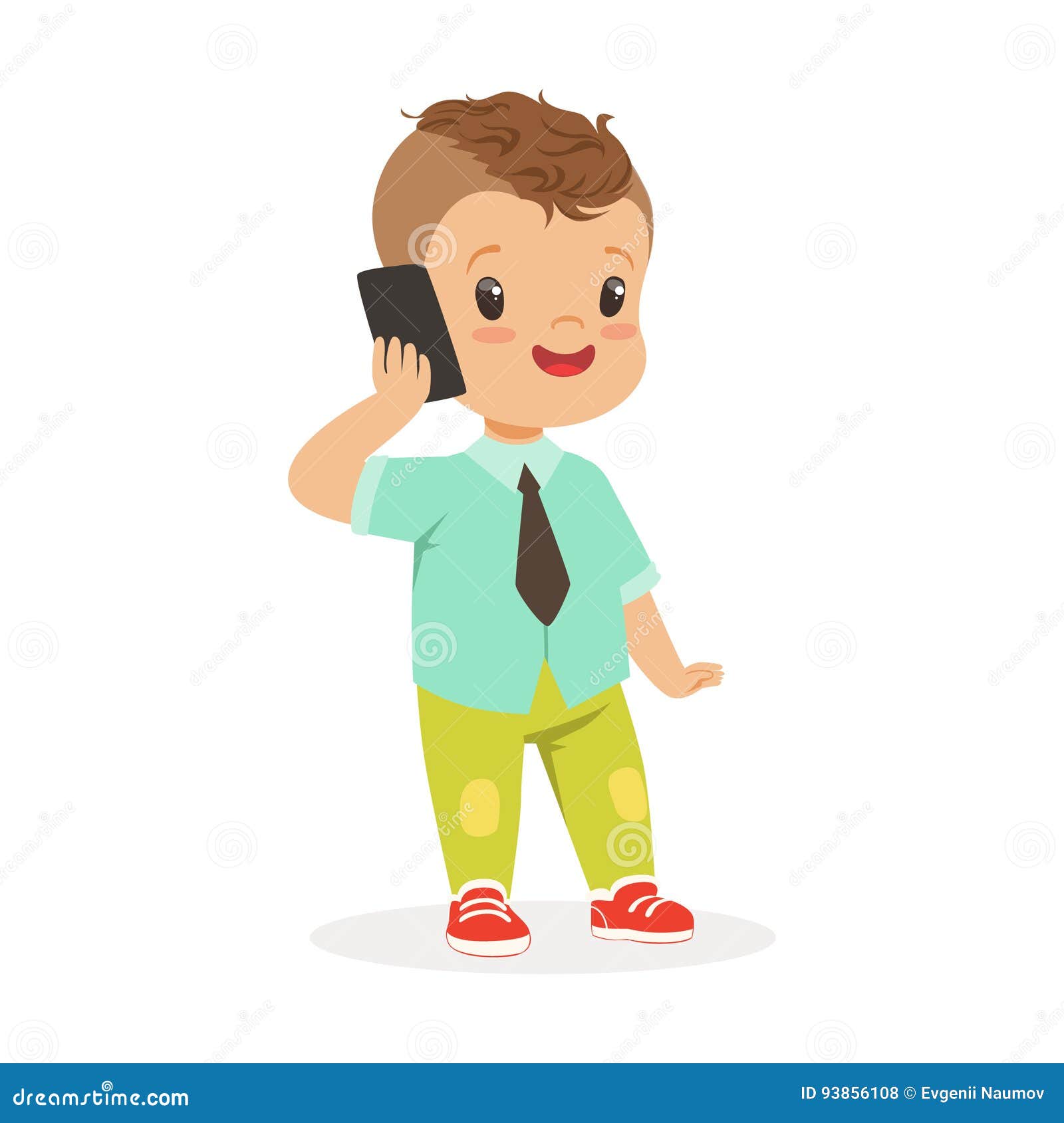 kid talking on phone clipart