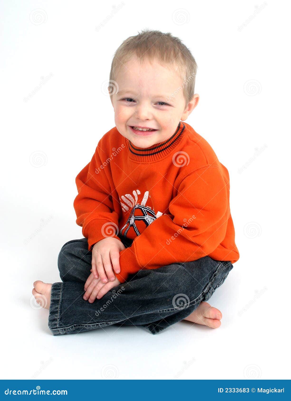 Cute little boy on white stock image. Image of child, enjoy 2333683