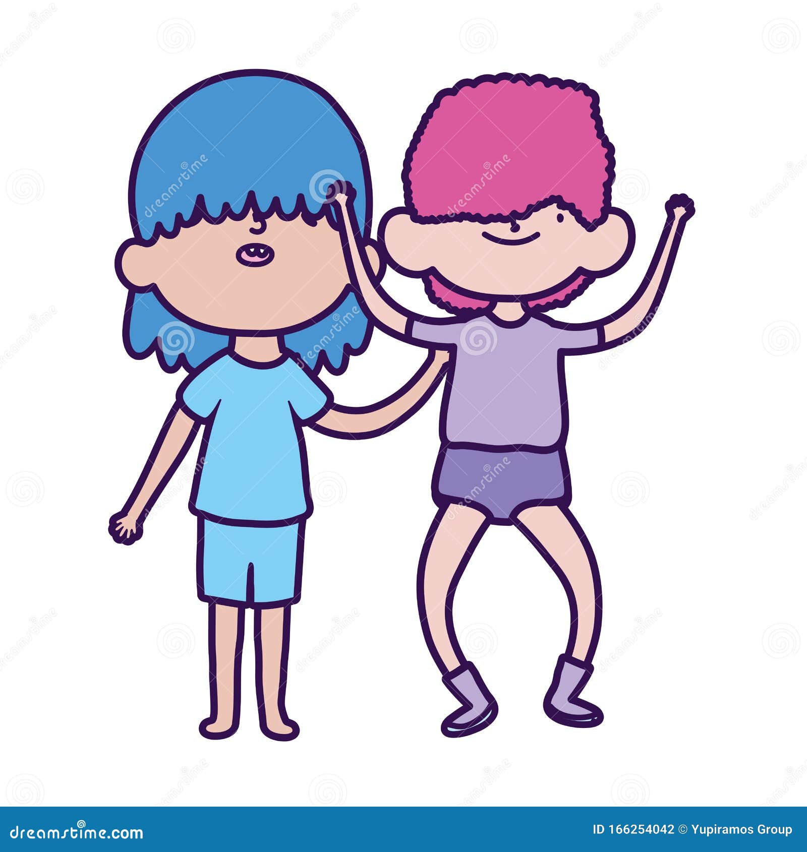 Cute Little Boys Friends Together Cartoon Characters Stock Vector -  Illustration of leisure, play: 166254042