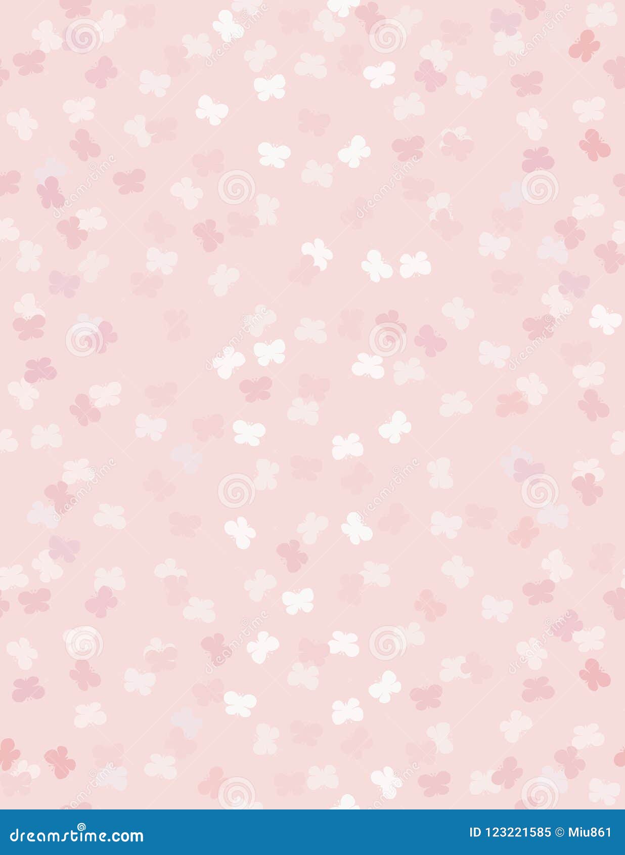 Cute Little Butterflies Vector Pattern. Delicate Pink ...