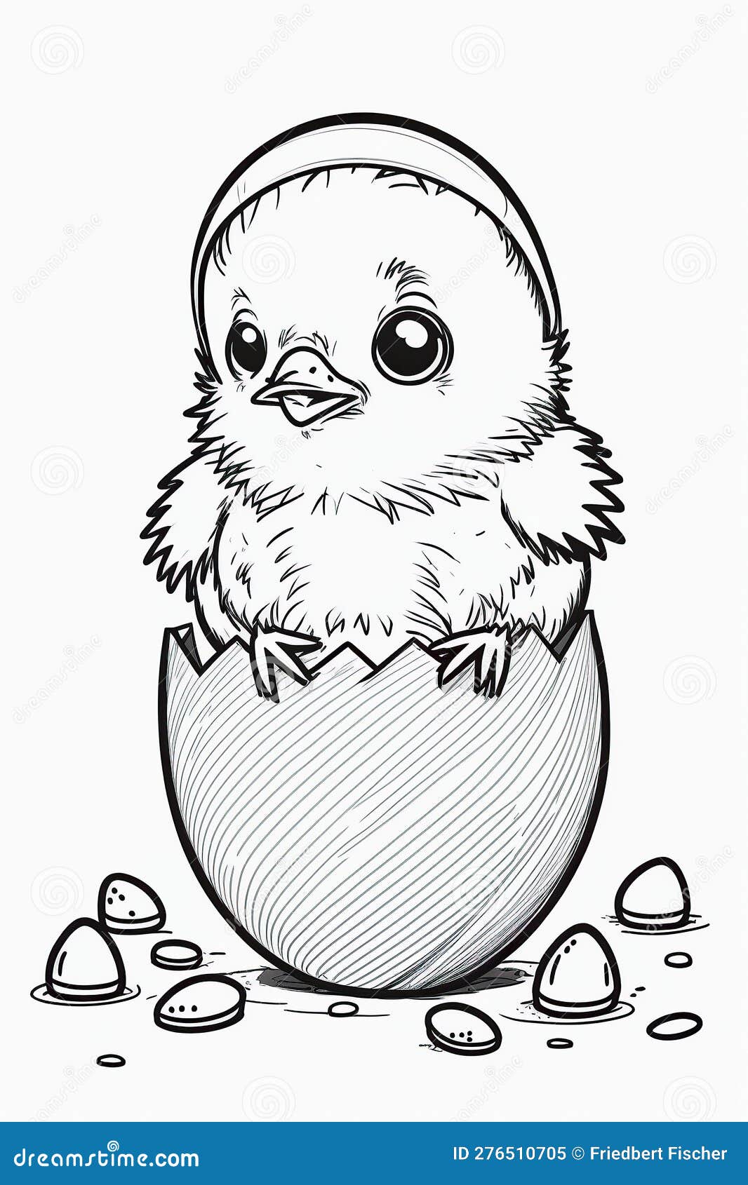 baby chick hatching coloring page