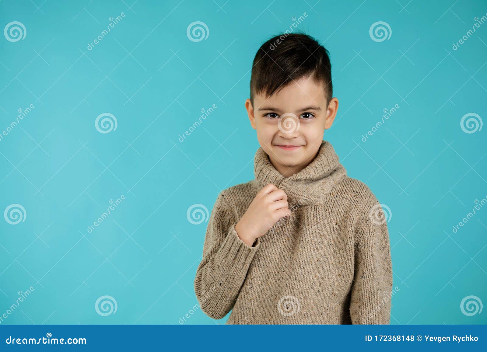 Cute Little Child Boy Thinks about Something Stock Photo - Image of ...