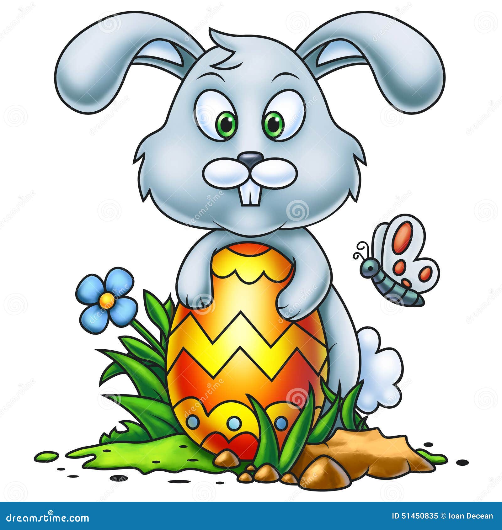 Cute Little Easter Bunny 2 stock illustration. Illustration of character -  51450835