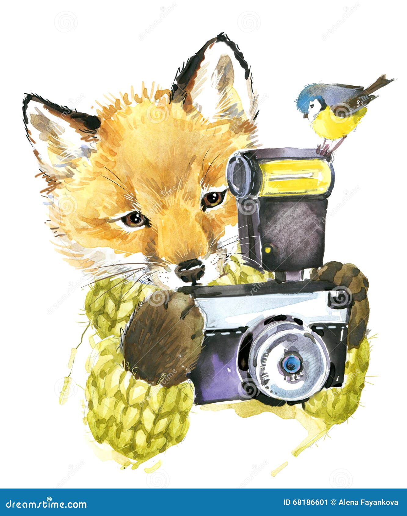 Take fox. Лиса с фотоаппаратом. Лисенок с фотоаппаратом. Фотоаппарат со зверюшками. Лисичка с фотоаппаратом.