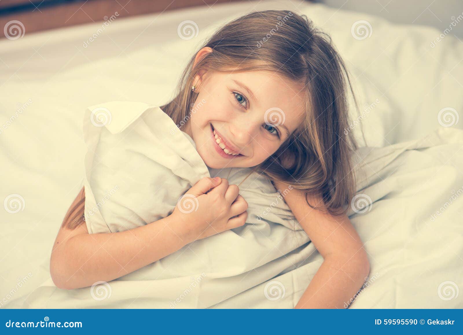 Cute little girl in a bad stock photo. Image of closeup - 59595590