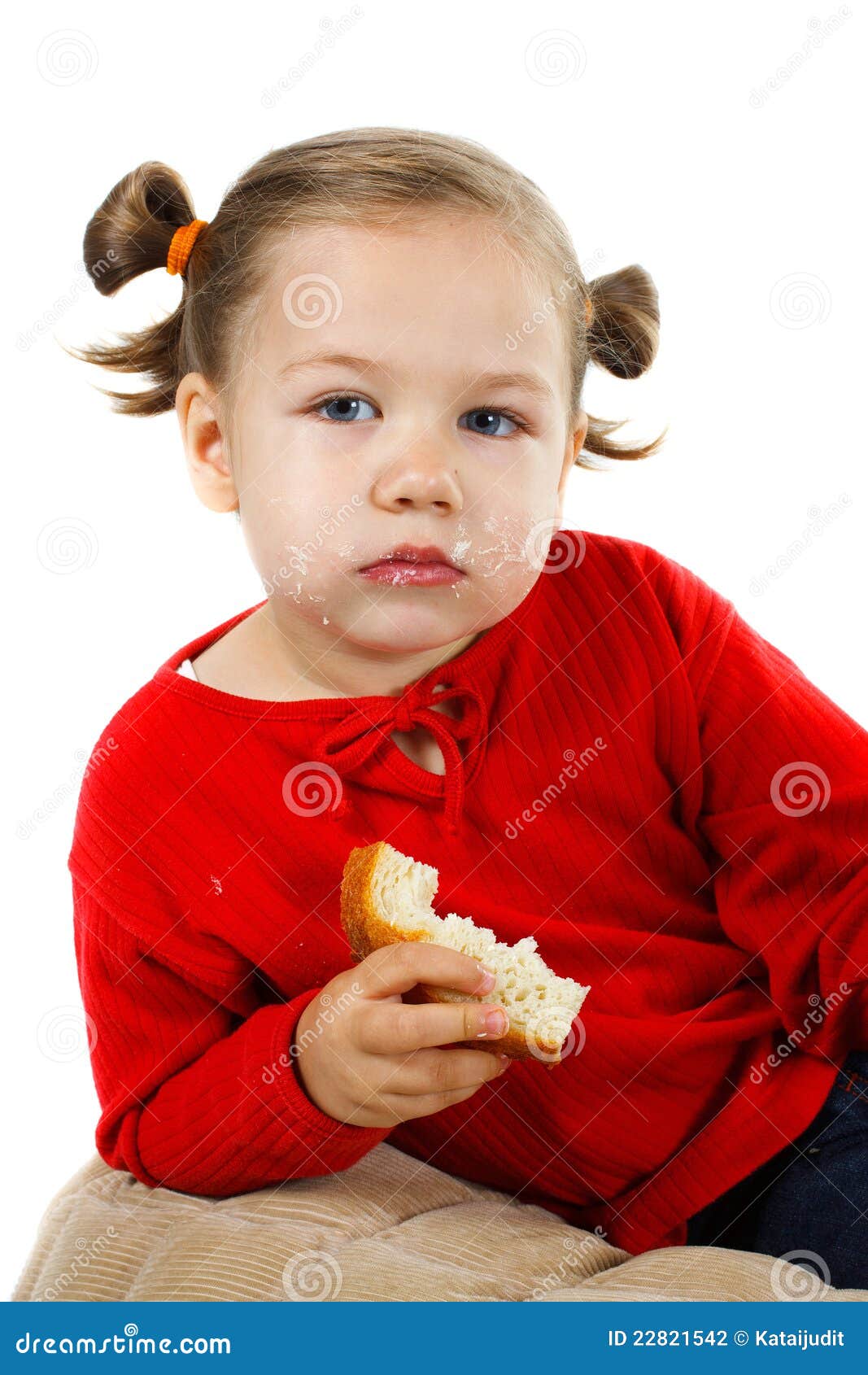 Cute Little Girl with Bread and Butter Stock Photo Image of sandwich
