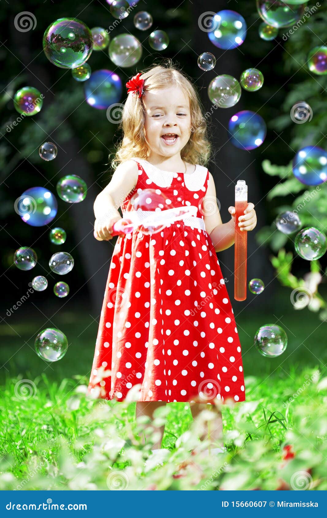 Cute Little Girl with Bubbles Stock Image Image of fashion, beautiful
