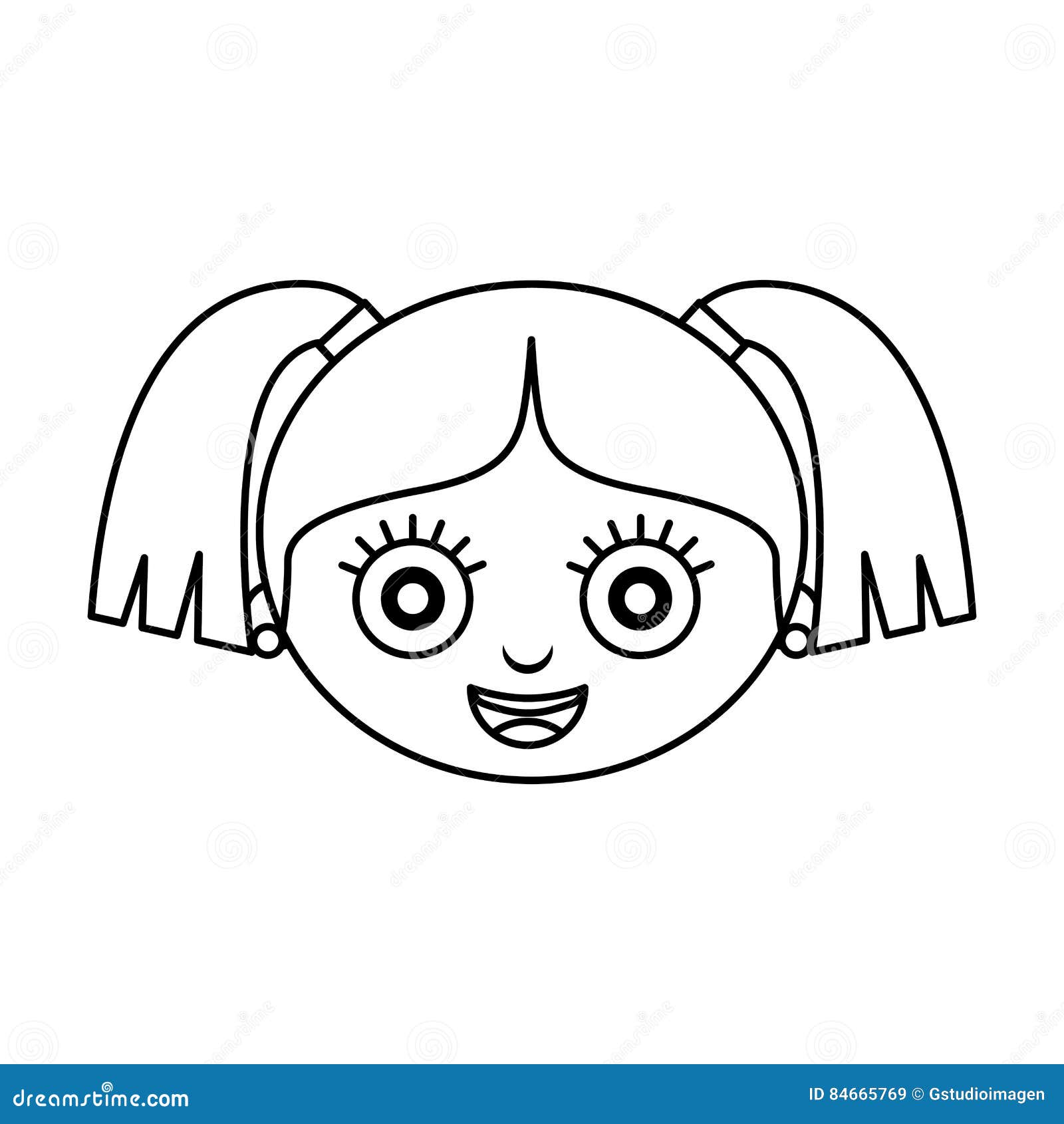 Cute little girl character stock illustration. Illustration of girl ...